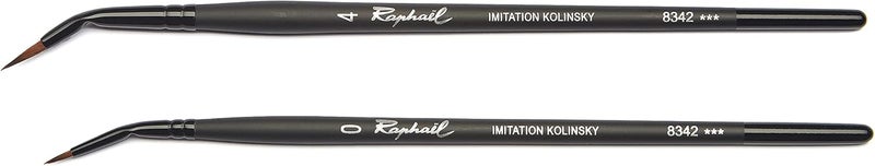 Raphael Stradivarius Synthetic Kolinsky Watercolor Brushes Curved Round, 0, Black - Image 2